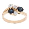 14ct Yellow Gold Cubic Zirconia And Sapphire Ring
