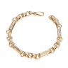 18ct Yellow Gold on Sterling Silver Men's Patterned Gypsy Link Belcher 9" Bracelet