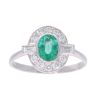 Platinum Emerald and 0.50ct Diamond Ring