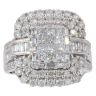 18ct White Gold 2.00ct Brilliant And Baguette Cut Diamond Cluster Ring