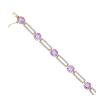 9ct Yellow Gold 0.05ct Diamond And Amethyst Bracelet 7"