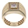 14ct Yellow Gold Cubic Zirconia Signet Ring