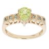 9ct Yellow Gold Blue Gemstone And Peridot Ring