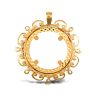 9ct Yellow Gold Half Sovereign Pendant Mount - Scroll Edge
