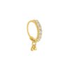 22ct Yellow Gold Cubic Zirconia Nose Ring with Ghungroo
