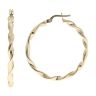 14ct Yellow Gold Twist Hoop Earrings
