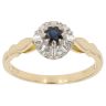 18ct Yellow Gold 0.05ct Diamond and Sapphire Cluster Ring