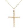9ct Yellow Gold Floral Crucifix Pendant and Twist Chain 18"
