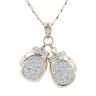 9ct Yellow Gold Cubic Zirconia Boxing Glove Pendant And Chain 24"