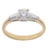 18ct Yellow Gold 0.65ct Brilliant And Baguette Cut Diamond Solitaire Ring