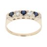 9ct Yellow Gold 0.20ct Diamond And Sapphire Ring
