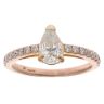 14ct Rose Gold 1.40ct Pear And Brilliant Cut Diamond Solitaire Ring