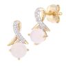 9ct Yellow Gold Opal and Diamond Crossover Stud Earrings