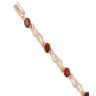 9ct Yellow Gold 0.05ct Diamond and Garnet Bracelet 7.5"