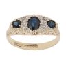 9ct Yellow Gold Sapphire and 0.04ct Diamond Ring