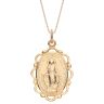 18ct Yellow Gold on Sterling Silver Madonna Filigree Pendant Necklace