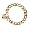 9ct Yellow Gold Heart Lock Charm Bracelet 7"