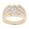 14ct Yellow Gold Cubic Zirconia Cluster Signet Ring