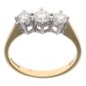 18ct Yellow Gold 0.70ct Brilliant Cut Diamond Trilogy Ring