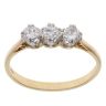 9ct Yellow Gold 0.75ct Brilliant Cut Diamond Trilogy Ring