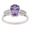9ct White Gold 0.15ct Diamond And Tanzanite Ring
