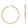 14ct Yellow Gold Patterned Hoop Earrings