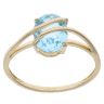 9ct Yellow Gold Blue Topaz Single Stone Crossover Ring