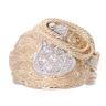 9ct Yellow Gold Cubic Zirconia Saddle Ring