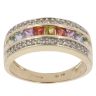 9ct Yellow Gold 0.20ct Diamond and Multi-Gemstone Ring