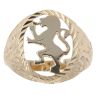 9ct Yellow Gold Lion Patterned Signet Ring