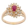18ct Yellow Gold 0.50ct Diamond and Ruby Cluster Ring