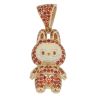 14ct Yellow Gold Orange Gemstone Bunny Pendant
