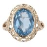 9ct Yellow Gold Blue Topaz Single Stone Ring