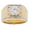18ct Yellow Gold 2.20ct Brilliant And Baguette Cut Diamond Signet Ring
