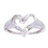 9ct White Gold Baguette Diamond Heart Ring