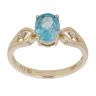 9ct Yellow Gold 0.02ct Diamond And Blue Topaz Ring