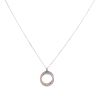 9ct White And Rose Gold Cubic Zirconia Circles Pendant And Chain 18"