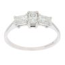 9ct White Gold Three Stone Moissanite Ring
