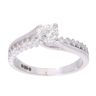 18ct White Gold 0.62ct Diamond Twist Solitaire Ring