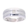 9ct White Gold 0.10ct Princess Cut Diamond Signet Ring