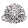 18ct White Gold 1.80ct Brilliant And Baguette Cut Diamond Cluster Ring