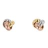 9ct Yellow White and Rose Gold Knot Stud Earrings