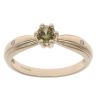 9ct Yellow Gold Peridot and 0.02ct Diamond Single Stone Ring