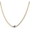 14ct Yellow Gold Monaco Classic Pave Lock Curb Chain 18"