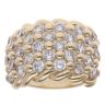 9ct Yellow Gold Cubic Zirconia Five Row Keeper Ring