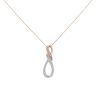 9ct White and Rose Gold Cubic Zirconia Infinity Pendant and Chain 18"