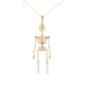 9ct Yellow Gold Movable Skeleton Pendant And Chain 18"