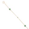 9ct Yellow Gold 0.04ct Diamond And Created Emerald Bracelet 7"