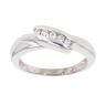 9ct White Gold Five Stone Cubic Zirconia Twist Ring