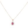 18ct Yellow Gold 0.30ct Diamond And Ruby Cluster Pendant And Chain 18"